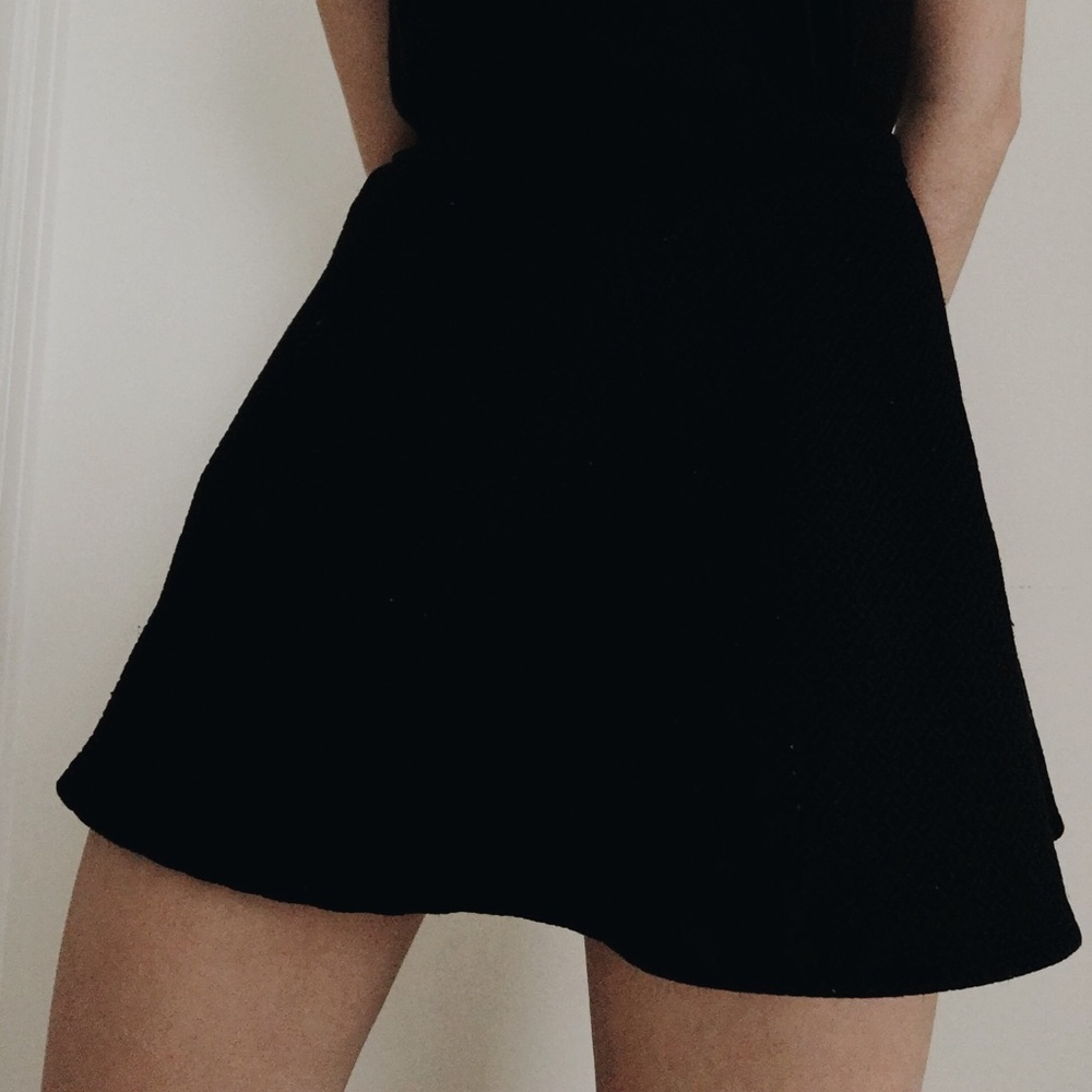 black skater skirt